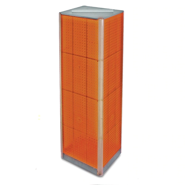 Azar Displays Four-Sided Pegboard Floor Revolving Display Panel Size 16"W x 60"H 700405-ORG - main